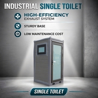 Toilette portable modulaire intégrée avec panneau métallique gaufré et sculpté