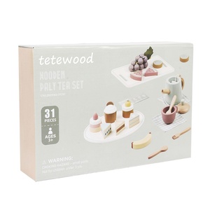 Juego de Té de Madera de Alta Calidad con Diseño Novedoso para Niños, Juguete Educativo Temprano de Simulación de Comida de Cocina, Pastel de Frutas para el Té de la Tarde - Product Image 5