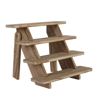 Plateau de service en bois rustique moderne à 3 niveaux, support de table multifonctionnel pour la maison, les fêtes, les banquets, l'étagère de cuisine avec design peint