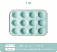 Moule à muffins en silicone de qualité alimentaire, antiadhésif, avec cadre rigide, réutilisable, résistant à la chaleur et au froid