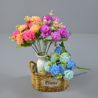 Bouquet de Fleurs d'Hortensia en Soie Artificielle à 10 Têtes Meilleur Design de Haute Qualité Fleurs Colorées Décoratives de Mariage Fausses Fleurs