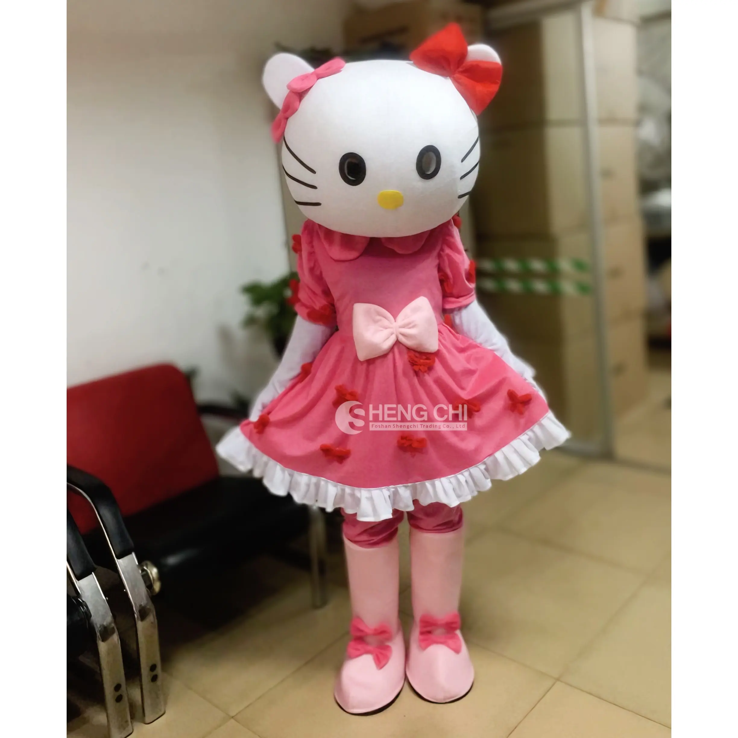 Lindo y divertido caminar princesa gato gatito personaje de dibujos animados mascota disfraz juego de rol conjunto de maquillaje vestido de fiesta