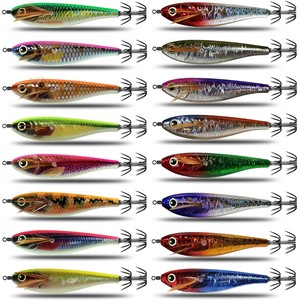 Leurre FUN Nouveau <span class=keywords><strong>Crevette</strong></span> en Bois Luminescent Équilibré 80mm10.7g avec Hameçons Modèle CFLY-80107 #   Appât de pêche chinois Calmar Seiche - Product Image 1