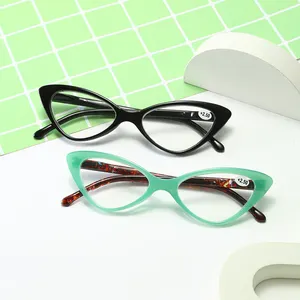 2024 modische ladies Lesebrille leichte und transparente Cat Eye Brille Aktion Brille für Sehbehinderung