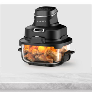 Knusprige Glas-Heißluftfritteuse Intelligente Temperaturgesteuerte Heißluftfritteuse Modernes Quadratisches Design und Doppelglas-Behälter - Product Image 2