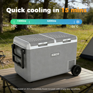 Refrigerador Portátil Deportivo de 95L con <span class=keywords><strong>Ruedas</strong></span>, Asa Telescópica, Construcción de Plástico, Congelador Interno para Camping - Product Image 3