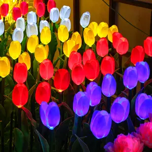 Công viên ngoài trời trong nhà trang trí ánh sáng vải Tulip đèn tăng hướng dương năng lượng mặt trời LED Hoa Cổ Phần đèn