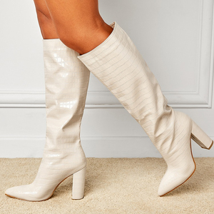 Pattern Long <b>Boots</b> for Women 2024 the Same Pointed Thick Heel Over Knee <b>Boots</b>, a New One Foot <b>Boots</b> in Winter 2025 - Product Image 4