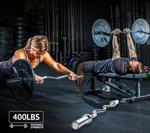 Weight Lifting 1.2m Gym Ez Curl <strong>Bar</strong> Bodybuilding Weightlifting Barbell Curl <strong>Bar</strong> with Screw Collar - Product Image 3