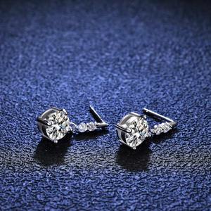 Pendientes de Botón de Plata de Ley S925 con Moissanita, Estilo Ágil y Moderno, para Hombre, 1CT, Color D, Corte Princesa, Regalo de Aniversario - Product Image 3