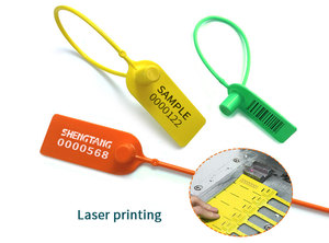 Precintos de Seguridad de Plástico de 200 mm, Etiquetas de Seguridad Autoblocantes para <span class=keywords><strong>Calzado</strong></span> Deportivo, Furgonetas y Contenedores, con Logotipo y Número de Serie - Product Image 4