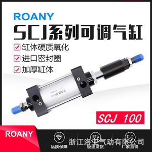 Cilindro Neumático SCJ 100x25 50 75 100 125 150 200 50 100, Carrera Ajustable, Tipo Estándar, Conexión Roscada - Product Image 5