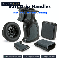 Composants de poignée personnalisés en TPE/TPU surmoulés, substrat moulé par injection ABS, toucher doux, antidérapant, amortissement des vibrations