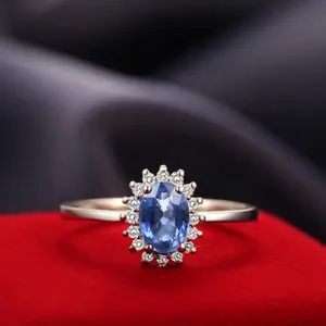 PUSHI Schmuck 925 Silber Vintage Ring minimalist ischen Sterling Verlobung Eheringe Sterling Silber blau Saphir Ring Vintage Frauen