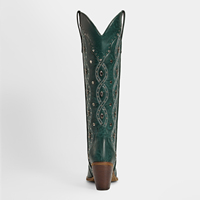 Bottes Western Rétro WETKISS OEM avec Broderie Vieillie, Bout Métallique, Talon Épais, Rivets, Bottes Hautes pour Femme, Bottes de Cowgirl Montantes