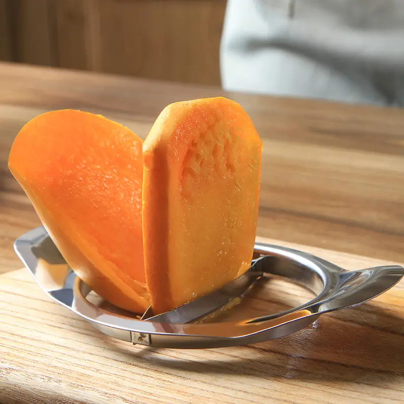Anneau coupe-mangue Diviseur de fruits Couteau à mangue Trancheur en acier inoxydable Eplucheur