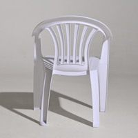 Chaise de jardin blanche empilable en plastique avec accoudoirs - Durable et écologique pour atelier et parc