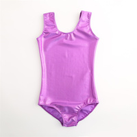 Justaucorps de gymnastique métallique sans manches, Offre Spéciale élasthanne brillant pour enfants filles