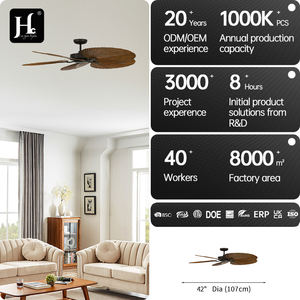 Ventilador de Techo Reversible con Motor DC Sin Luz y Control Remoto, Diseño Tropical, Directo de Fábrica, para Dormitorio y Sala de Estar - Product Image 4