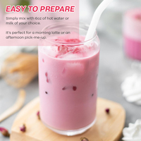 Latte Superfood Crème de Fraise Marque Blanche pour le Soutien Digestif, Latte Rose Fraise Hibiscus