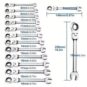 16Mm Cao Cấp Crv Ratchet Đa Chức Năng Chuyên Nghiệp Phần Cứng Tay Kết Hợp 72 Răng Ratchet Cờ Lê Cờ Lê Công Cụ - Product Image 2