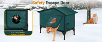Maison pour chat chauffée et imperméable pour l'extérieur en hiver, grande maison pour chat chauffée d'extérieur en solde, maison pour chat isolée avec coussin chauffant