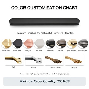 Modern Luxury <strong>Gold</strong> Kitchen Cupboard Drawer <strong>Handles</strong> Knobs Black Long <strong>Wardrobe</strong> Pulls Copper Brushed Solid Brass Cabinet <strong>Handles</strong> - Product Image 4