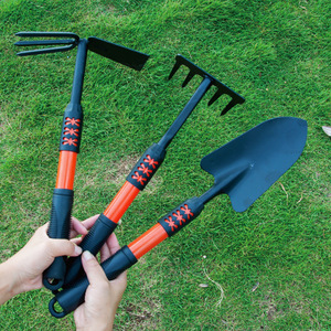 Green Smooth Gardening Tools 4 Piece Set With Shovels And Rake For Kids Beach Play - Product Image 2