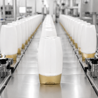 Bouteille distributrice vide en plastique de qualité alimentaire pour miel, condiments, huile, ketchup et sauces, à inverser, vente en gros