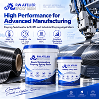 Résine époxy préimprégnée à température ambiante RW ATELIER, sans chaîne de froid, haute TG, durcissement rapide pour la fabrication de composites en fibre de carbone AFP ATL