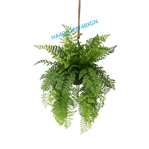 Pianta Artificiale di <span class=keywords><strong>Felce</strong></span> Sospesa da 42 Pollici, Finta <span class=keywords><strong>Felce</strong></span> di Boston in Cesto Metallico Conico, Pianta Verde Artificiale per Decorazioni Interne - Product Image 2