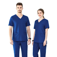 Uniforme à col en V Blouse Travailleurs de la santé Infirmière Uniforme Stretch Taille Scrubs Set Vêtements médicaux