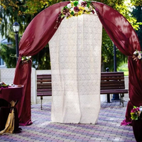 Mousseline de soie extérieur pelouse cantonnière salon arc solide toile de fond rideau mariage événement fête doux rideaux pour la décoration de mariage