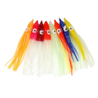 Vente en gros à 5cm, 6cm, 7cm, 10cm, 12cm, 15cm, jupe de calmar, leurre de pêche artificiel lumineux, pieuvre