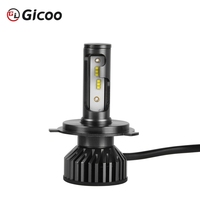 Gicoo F2 Nuevo Faro LED de 12V H7/H8/H9/H11/HB3/HB4/H4 para Auto, 60W 12000LM 6000K, Luz Antiniebla Turbo, Ajuste Universal