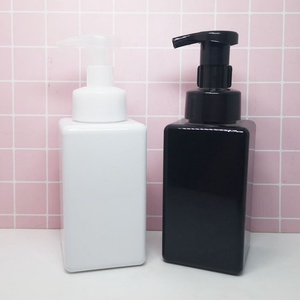 ขวดบรรจุภัณฑ์เครื่องสำอางทรงเหลี่ยม 250 มล. 500 มล. สำหรับล้างหน้า สีเหลืองอำพัน สีดำ สีขาว ขวดโฟม PET ขวดพลาสติกสำหรับผลิตภัณฑ์ดูแลผิว - Product Image 4