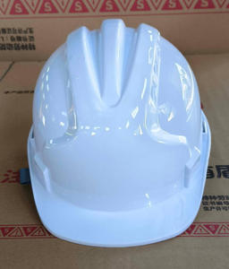 Casque de sécurité en plastique blanc, coque intégrale, pour travaux de construction - Product Image 1