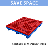 Palette en plastique HDPE 1200*1000*145mm, grille 9 pieds, 4 voies, légère, empilable, industrielle, emboîtable, pour chariot élévateur d'entrepôt