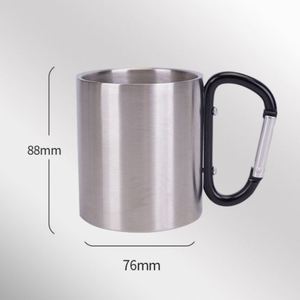 Custom Logo Mountaineering Buckle Handle <b>Mug</b> Double-layer Stainless Steel Coffee Cup Outdoor Camping Hook Cup for Party - Product Image 2