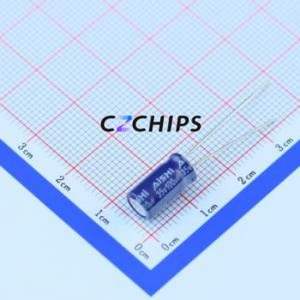 Condensateur électrolytique en aluminium à montage traversant ERS1VM101E12OT, composant à montage traversant THT, D6.3xL12mm 100uF 20% 35V 2.5mm - Product Image 1