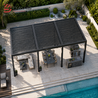 Pergola en métal, pavillon en aluminium, système de toiture métallique, conception de cadre sur mesure, fourniture en gros et service de production OEM