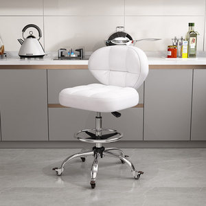 Tabouret de cuisine réglable avec dossier et repose-pieds, chaise de barbier pivotante pour usage commercial en <span class=keywords><strong>salon</strong></span> - Product Image 4