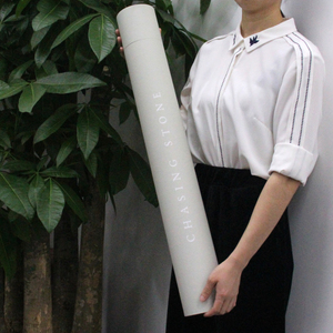 Shipping Poster Packing Tube Custom Logo Long Mailing Postal Cardboard Paper Tube Box With Plastic Lid For Yoga Mat Packaging