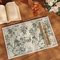 Set de table en cuir haut de gamme de style américain, résistant à la chaleur, imperméable, anti-taches, sans lavage, design moderne et minimaliste, modèle A134