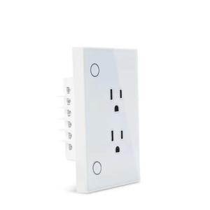 Prise murale intelligente Wi-Fi standard US 16A, contrôle à distance par application, commande vocale, minuterie, double prise murale, interrupteur intelligent en verre - Product Image 5