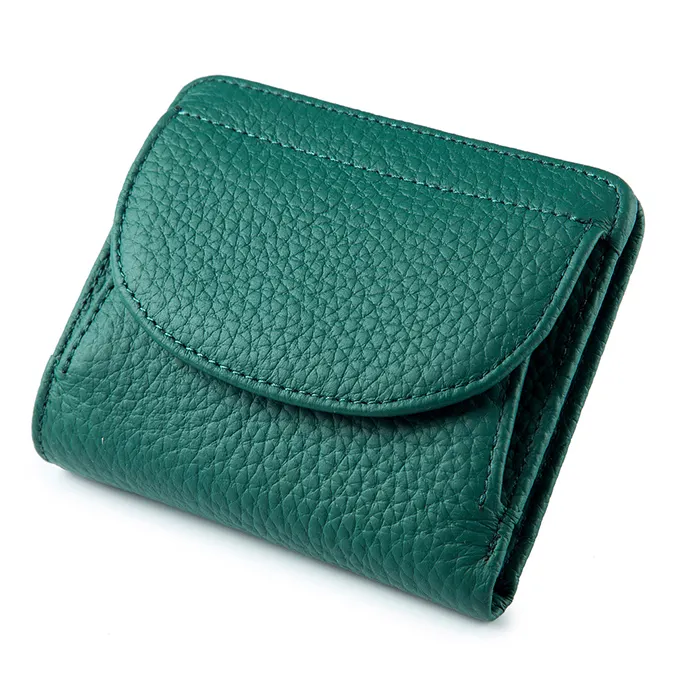 กระเป๋าสตางค์หนังแท้แฟชั่น2023เป็นของแท้กระเป๋าสตางค์แบบพับสองชั้น RFID ที่เก็บบัตรกระเป๋าสตางค์ขนาดเล็กสำหรับผู้หญิงสุดหรู