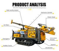 Foreuse hydraulique de carottage pour puits avec pompe et moteur diesel, portée maximale 400m, pour exploration géotechnique