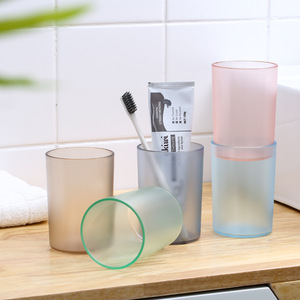 Vaso de plástico esmerilado transparente JW-7730, 301-400ml, vaso nórdico de color para enjuague bucal, para uso en el baño - Product Image 1