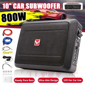 400W/800W 8/10/15 Inch Ultra Thin Subwoofer Car Active Subwoofer Audio <b>Speaker</b> Bass <b>Amplifier</b> Auto Surround Sound Audio - Product Image 1