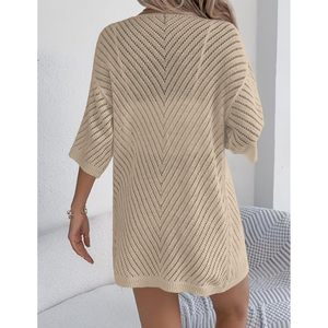 Cárdigan ligero de verano para mujer, manga corta, cuello en V, tejido calado, frente abierto, ropa informal - Product Image 2